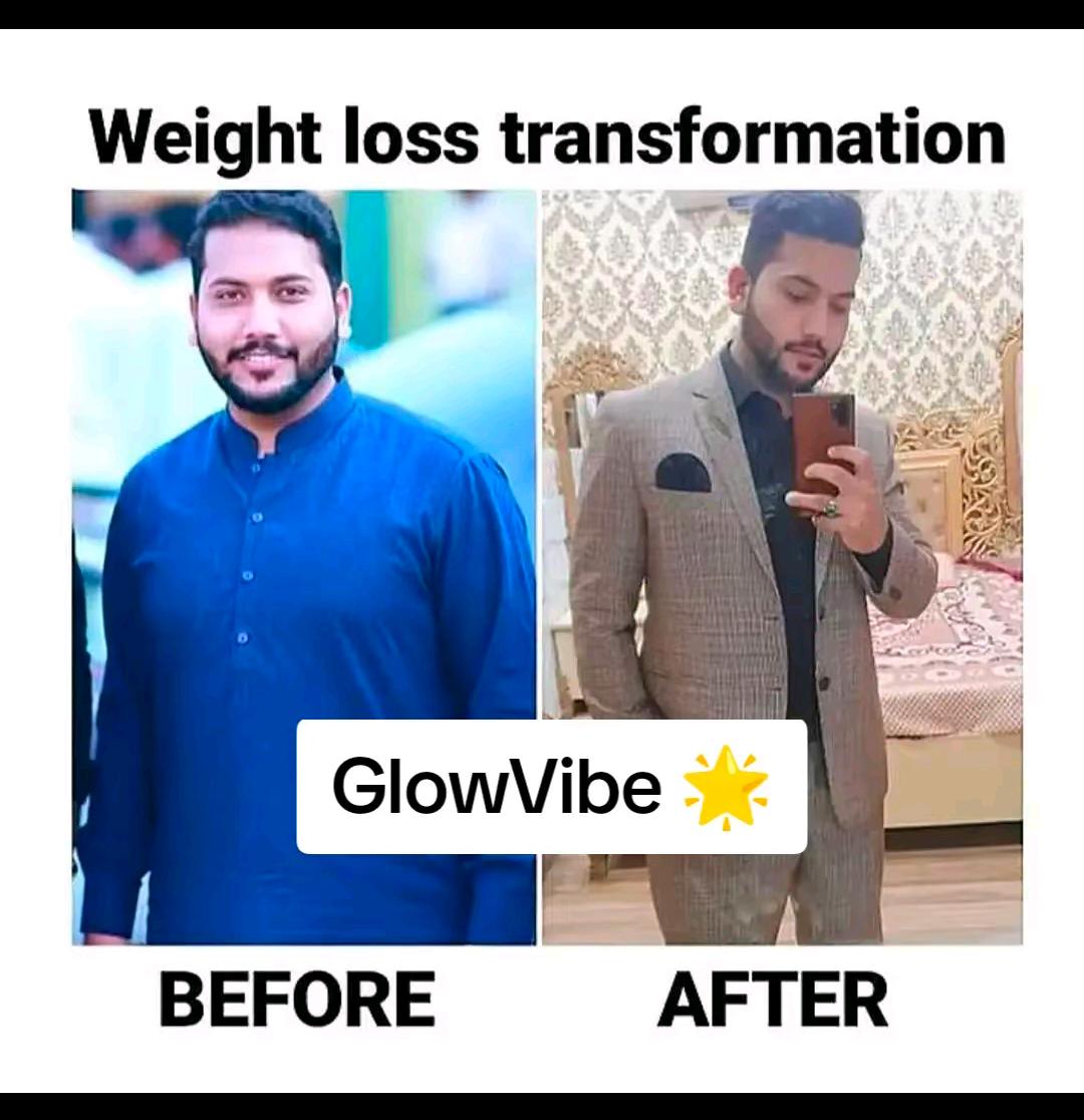 GlowVibe customer before and after weight loss transformation 3