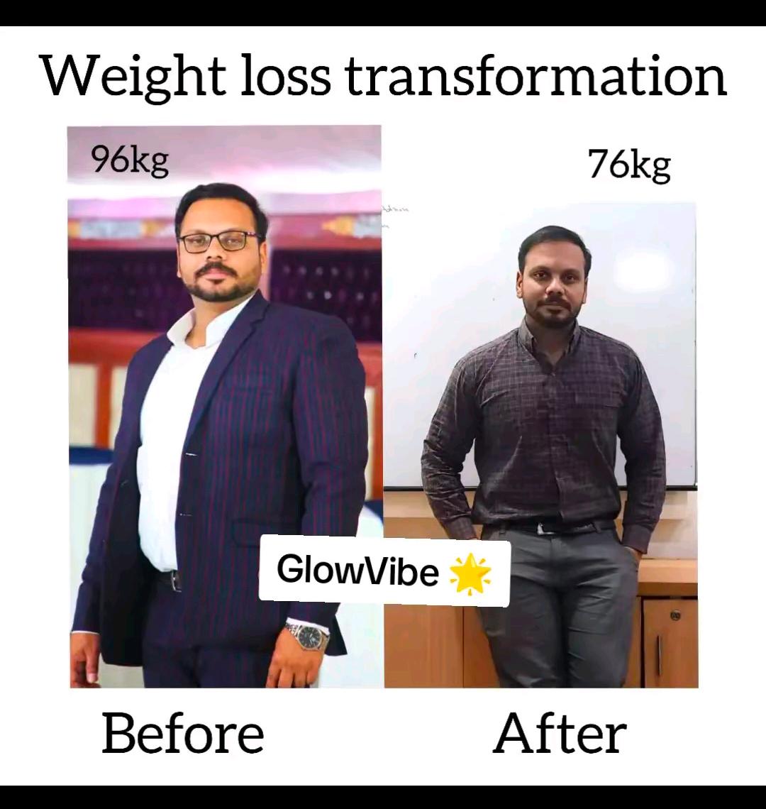 GlowVibe customer before and after weight loss transformation 4